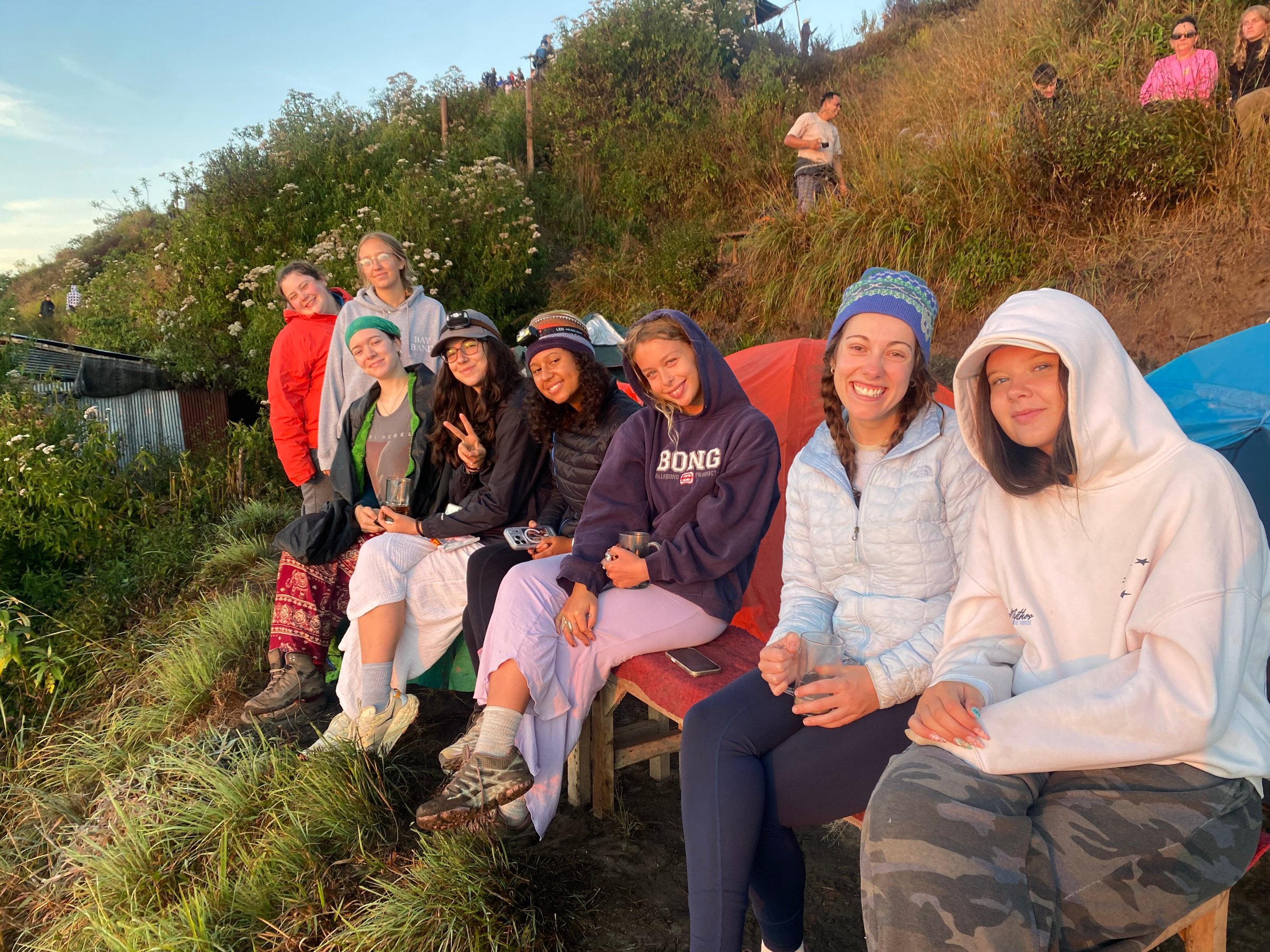 Student camping on Mt. Batur